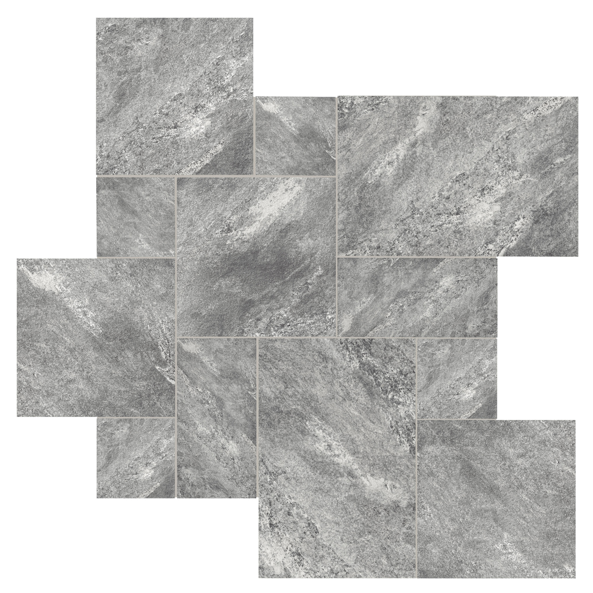 Ackland Montara Gray Jumbo Pattern Matte Porcelain Paver — Durable, Easy to Clean, Model# NTE-LSC-175